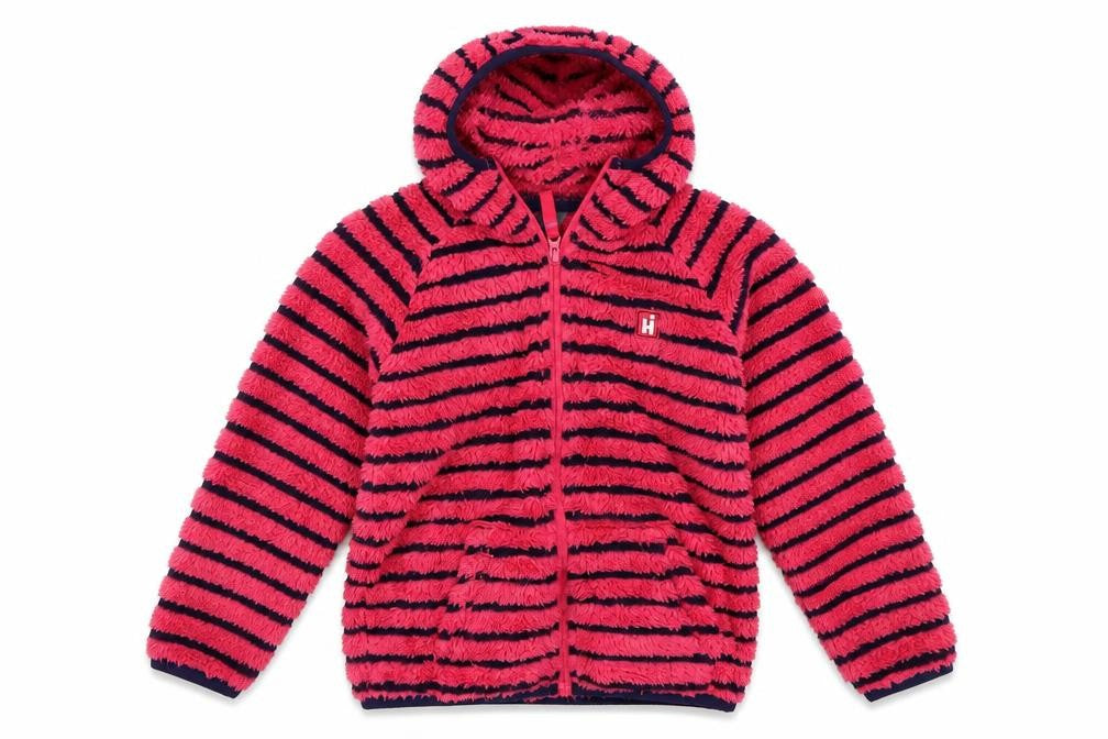 Hi Gear Girls Pink Striped Fleece Jacket  Size M