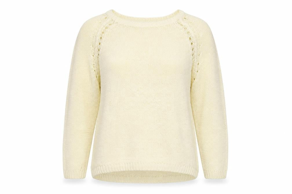 Front view of H&M women’s beige jumper, size S