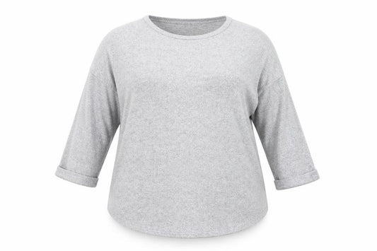 Front view of F&F women’s grey jumper, size UK 18