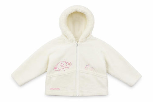 Front view of Marks & Spencer Baby White Ikat Jacket, size 9-12, Months