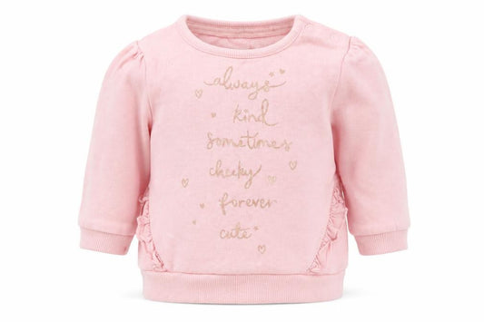 Front view of George Baby Pink Henley Jumper, size 0-3, Months