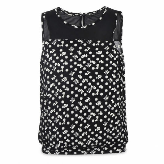 Front view of Next women’s black geometric basic t-shirt, size UK 10