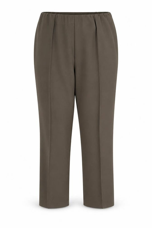 Front view of julipa women’s green trousers, size UK 20, 23.5-inch leg