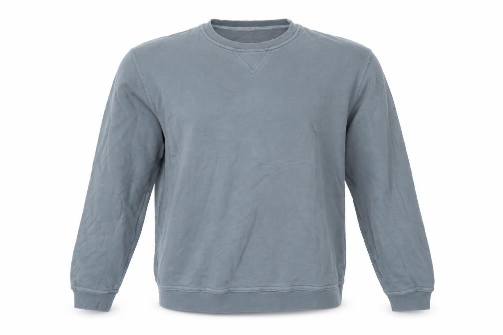 Front view of Hawkhead men’s blue jumper, size M