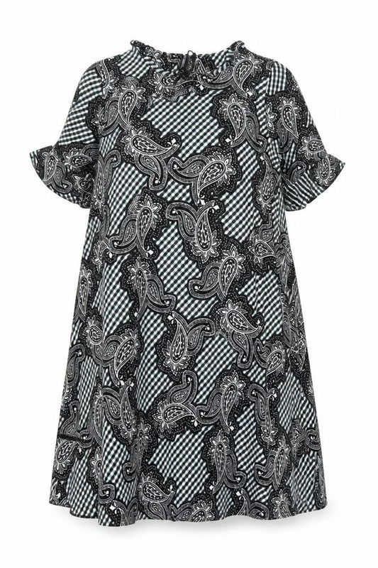 Front view of Capsule women’s multicoloured paisley a-line, size UK 12
