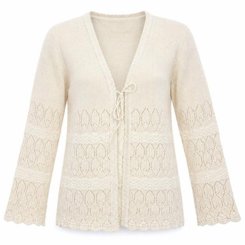 Classics by Berkertex Womens Gold Geometric  Cardigan Jumper Size 14  - Subtle glitter effect