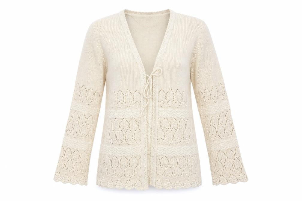 Classics by Berkertex Womens Gold Geometric  Cardigan Jumper Size 14  - Subtle glitter effect