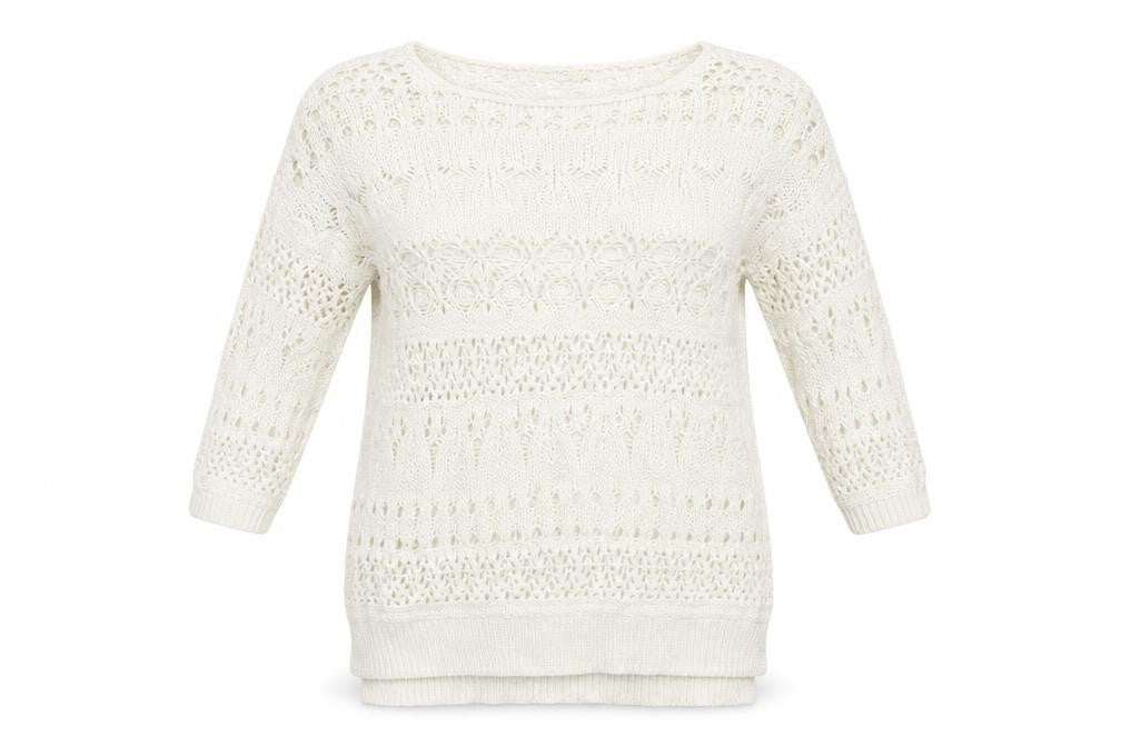 Next Womens Ivory   Pullover Jumper Size S  - Open Knit