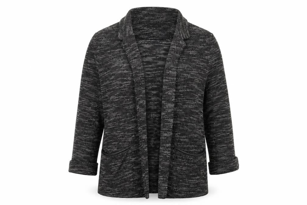 Front view of New Look women’s brown jacket coatigan, size UK 16