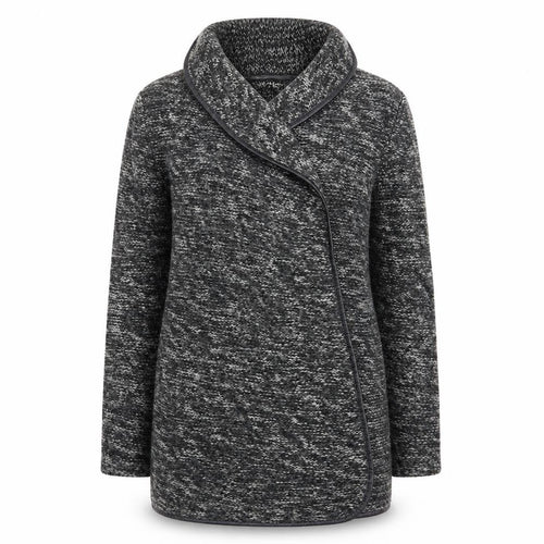 Peacocks  Womens Grey   Parka Coatigan Size 12  - Faux leather trim
