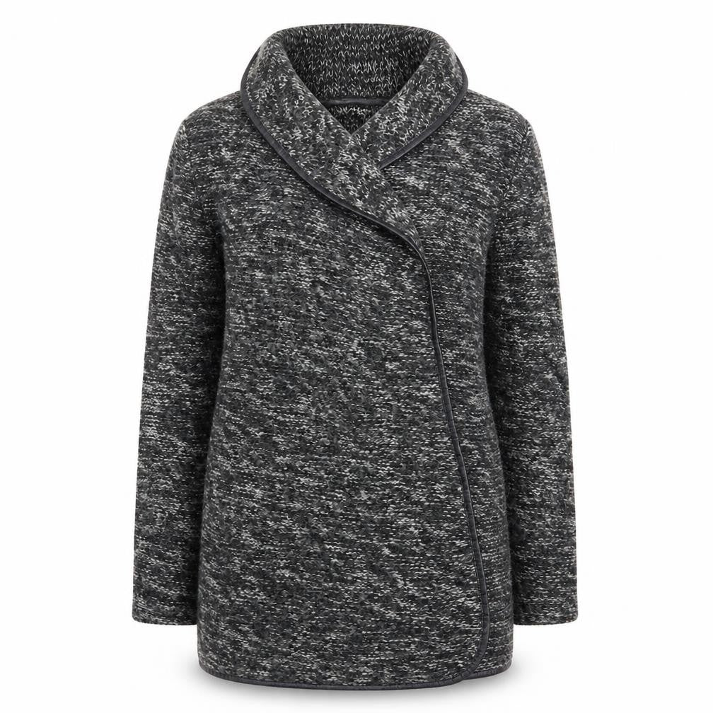 Peacocks  Womens Grey   Parka Coatigan Size 12  - Faux leather trim