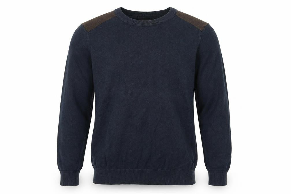 Front view of Next men’s blue jumper, size S