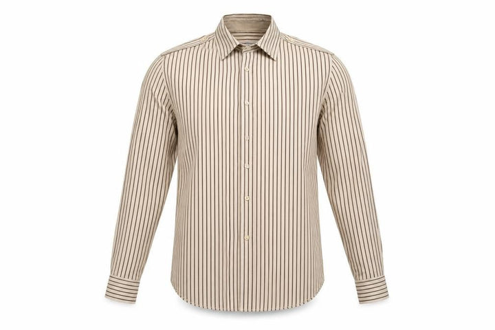 Topman Mens Brown Striped Button-Up Size S