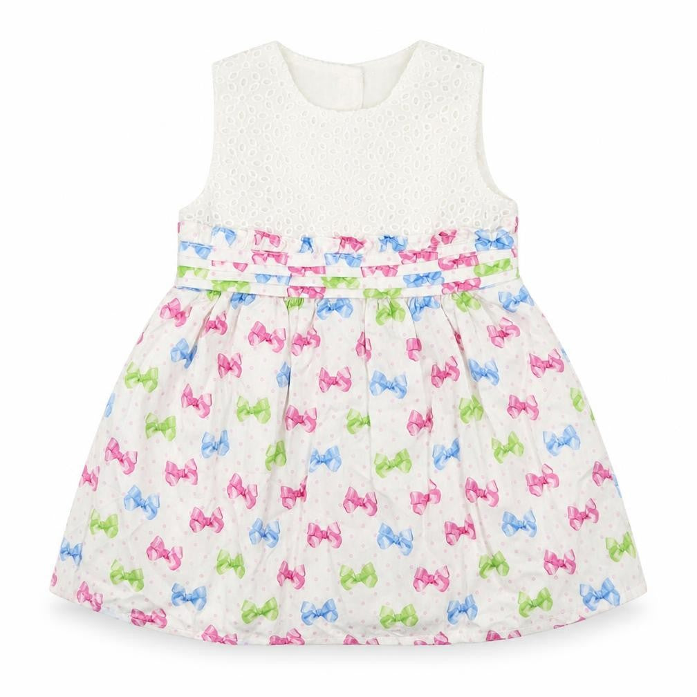 Preworn Girls White Geometric  A-Line  Size 9-12 Months