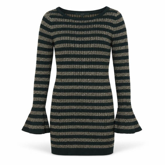 Front view of Next women’s multicoloured striped bodycon, size UK 8