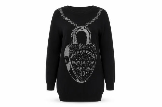 Front view of D&X women’s black basic t-shirt one size