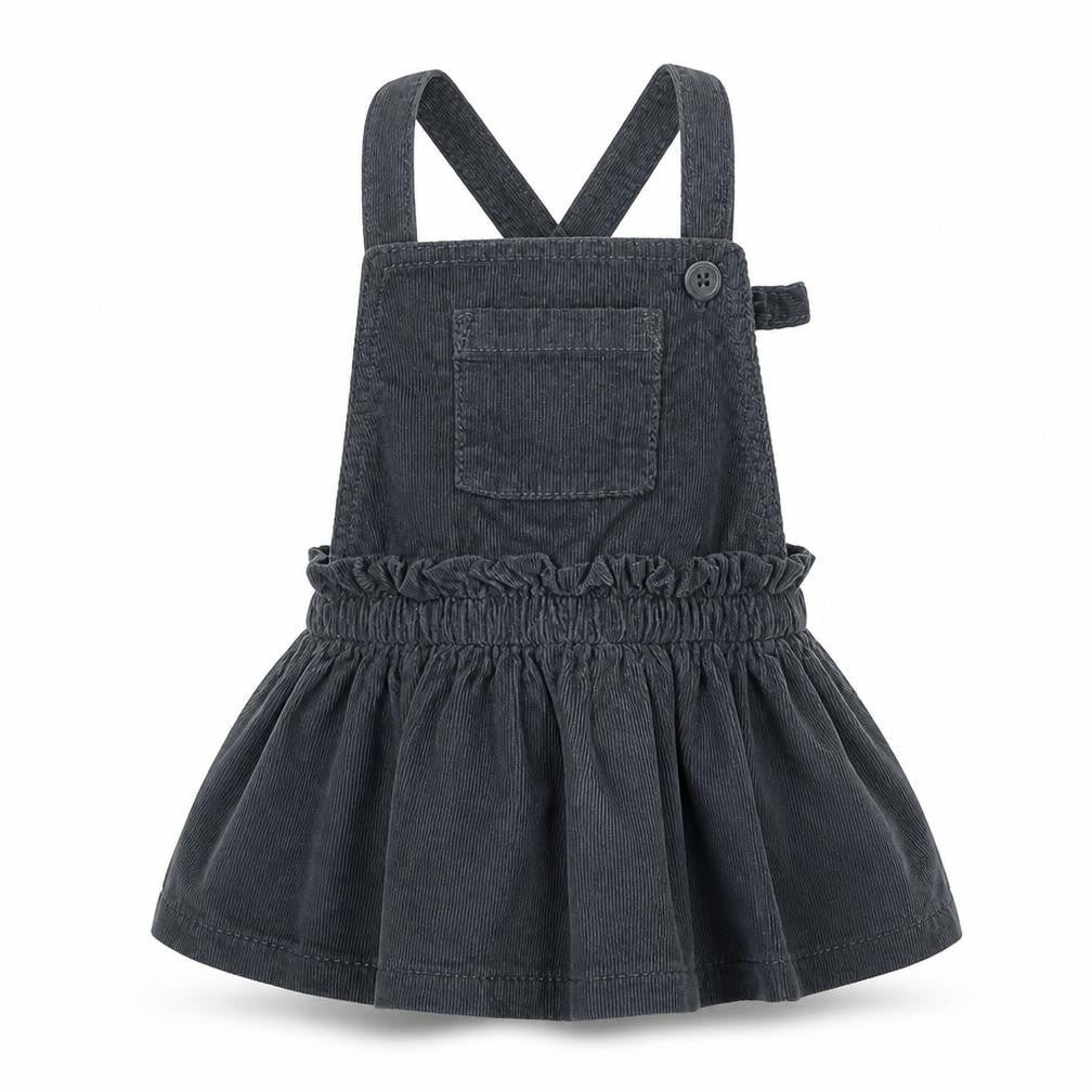 NEXT Girls Grey   Pinafore/Dungaree Dress  Size 3-6 Months