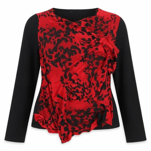 Viz A Viz Womens Black Animal Print  Wrap Jumper Size 16
