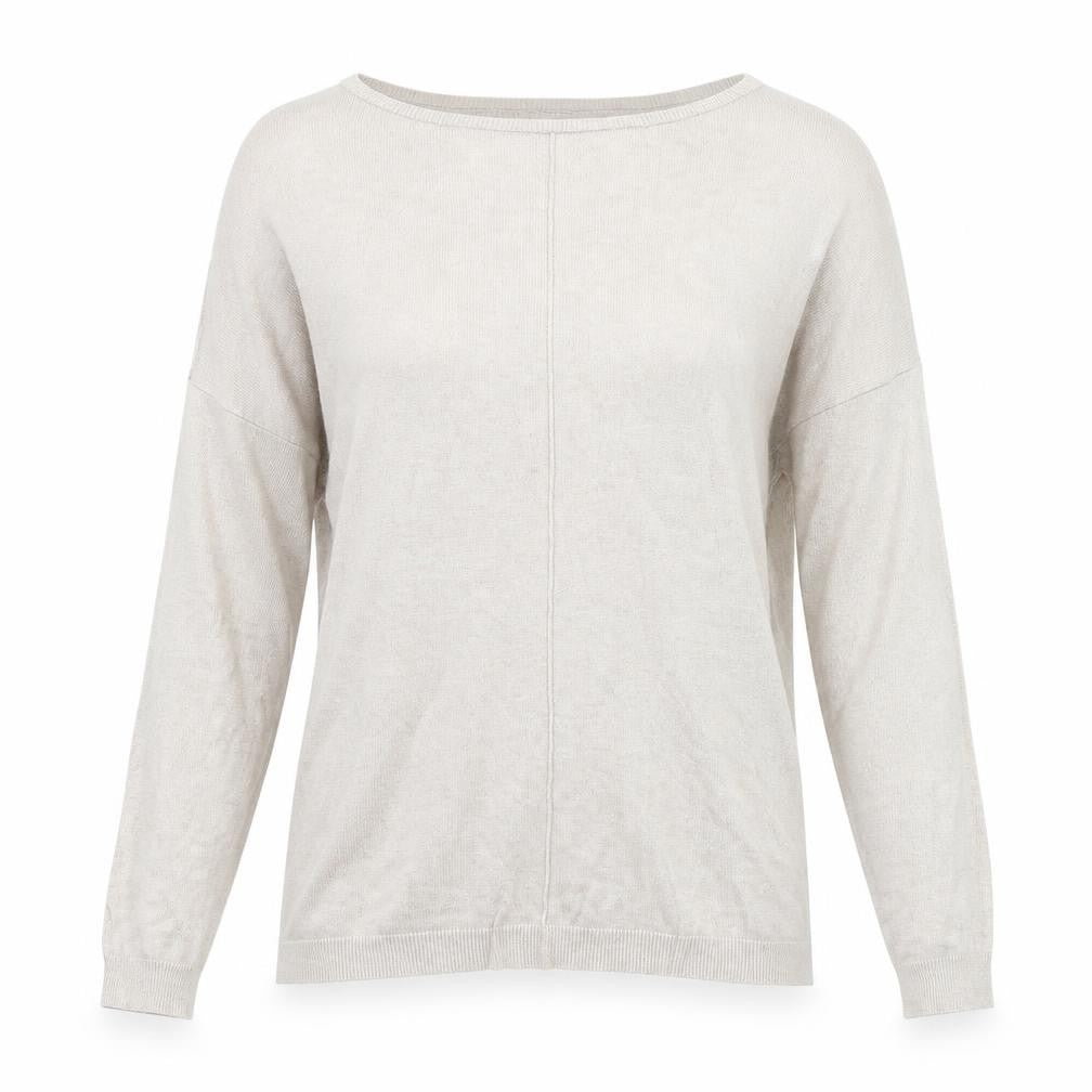 Front view of Atmosphere women’s beige knit jumper, size UK 12