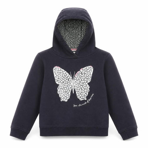 H&M Girls Black   Pullover Hoodie Size 7 Years  - Butterflies