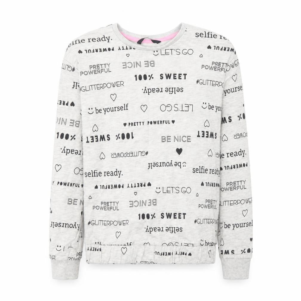 Front view of George girls’ grey spotted jumper, size 9, years
