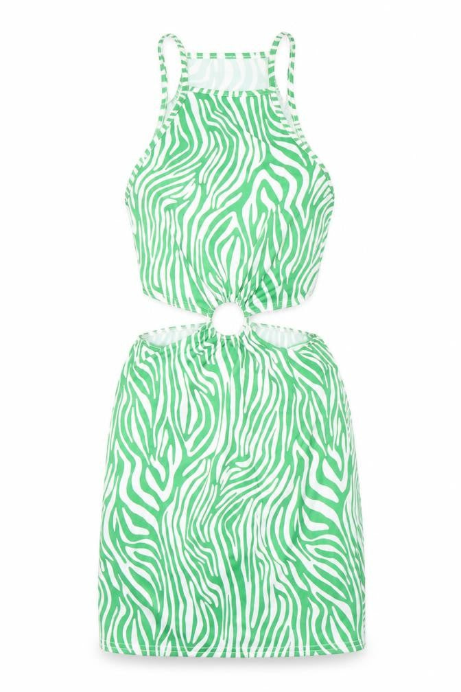 Edge Street Womens Green Animal Print  Mini  Size 8