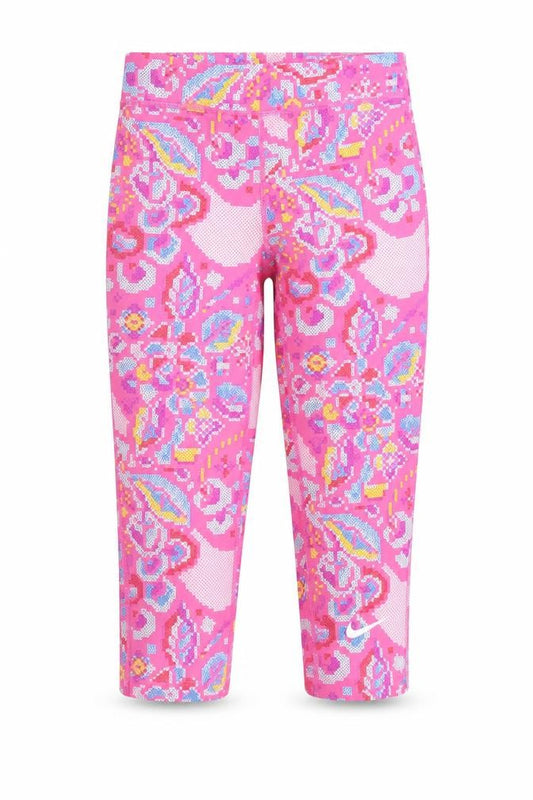 Front view of Preworn girls’ pink geometric capri trousers, size 12, years