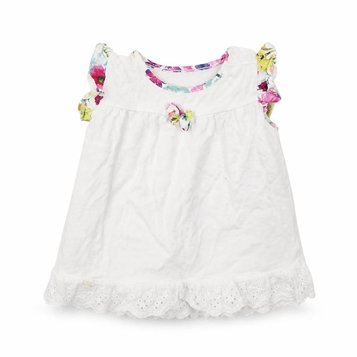 Monsoon Girls White Jersey A-Line Size 9-12 Months