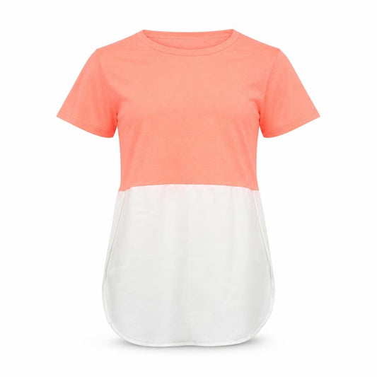 Front view of Select women’s pink jersey basic t-shirt, size UK 8