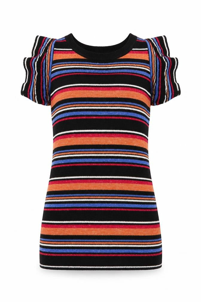 Next Womens Multicoloured Striped  Basic Blouse Size 6