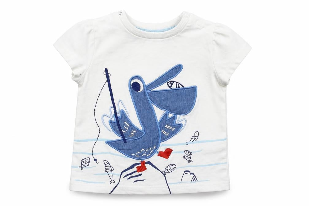 Front view of SO CUTE Baby White Basic T-Shirt, size 9-12, Months