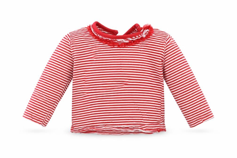 Front view of Early Days Baby Red Striped Basic T-Shirt, size 6-9, Months