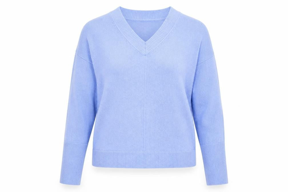 Front view of F&F women’s blue jumper, size UK 12