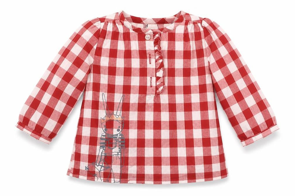 mamas & papas Baby Red Check  Basic Button-Up Size 3-6 Months