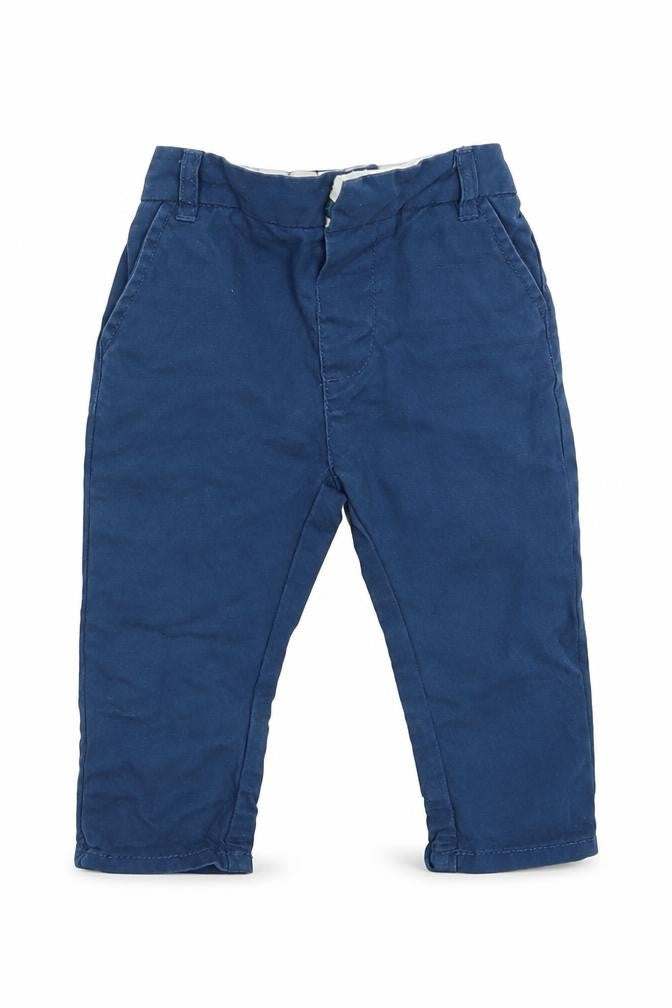 Front view of Mini Club Baby Blue Capri Trousers, size 3-6, Months