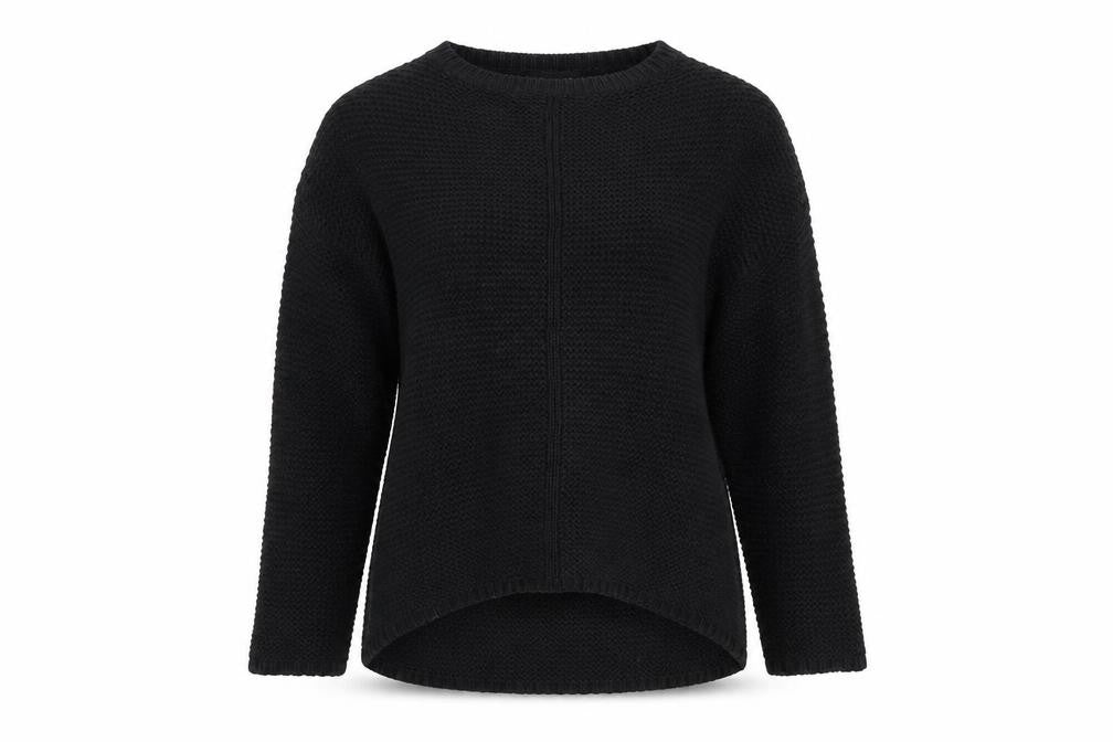 Front view of Primark women’s black knit jumper, size UK 6