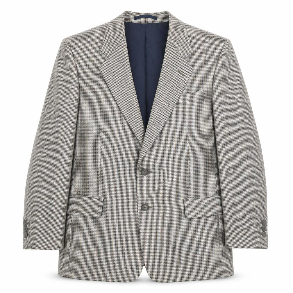Burton Mens Beige Houndstooth  Jacket Suit Jacket Size 40