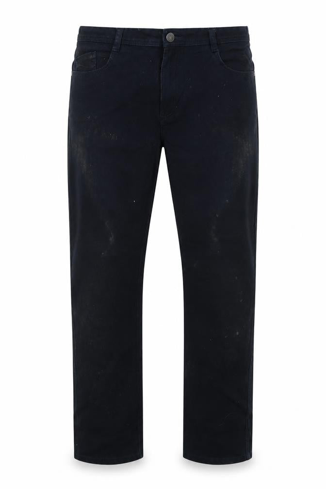 Front view of sonja men’s blue trousers, size 38, 30-inch leg