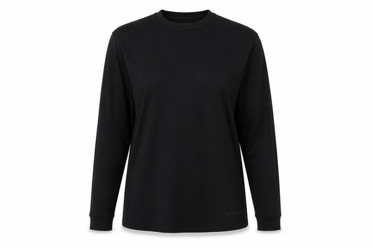 Front view of Campri women’s black basic casual, size UK 16