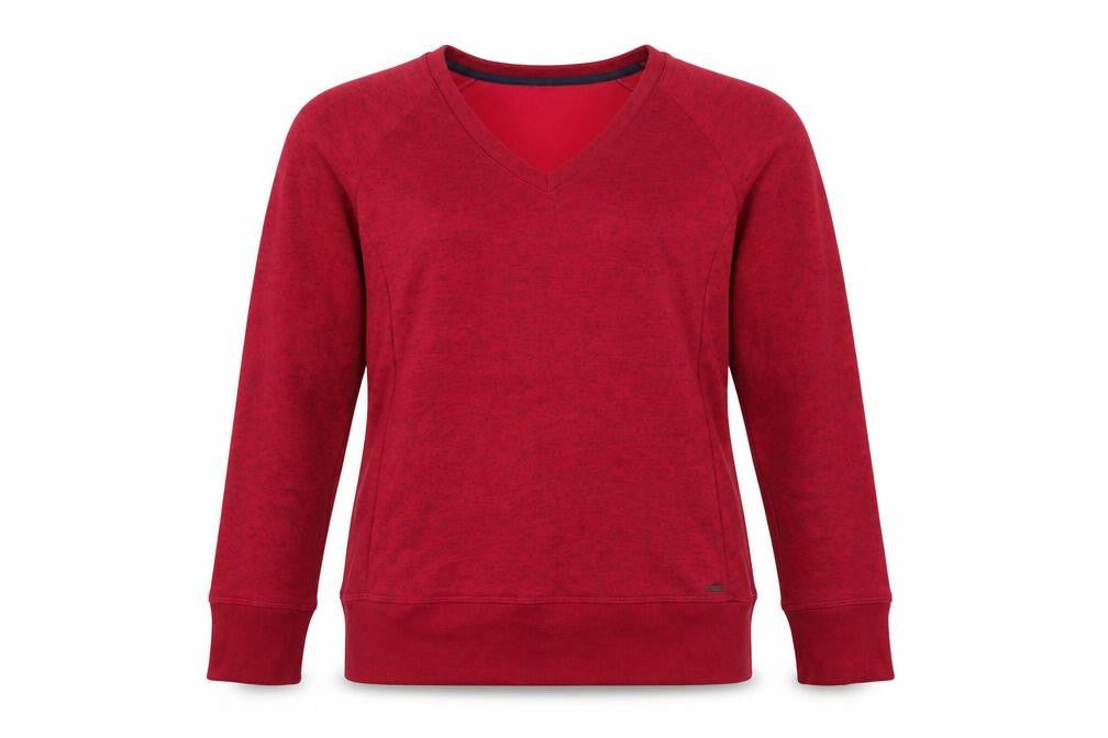 Front view of Quechua women’s pink pullover sweatshirt, size L