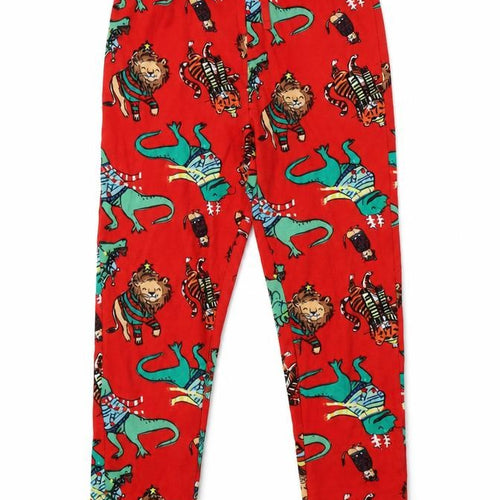 George Girls Red Geometric   Pyjama Pants Size 10-11 Years  - Dino