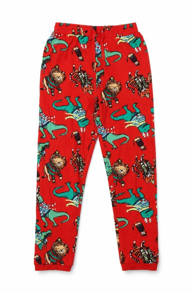 George Girls Red Geometric   Pyjama Pants Size 10-11 Years  - Dino