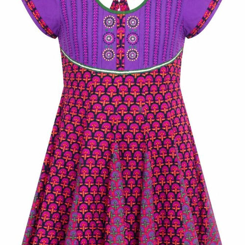 Haute Curry Womens Pink Floral  Fit & Flare  Size L  - neck tie detail