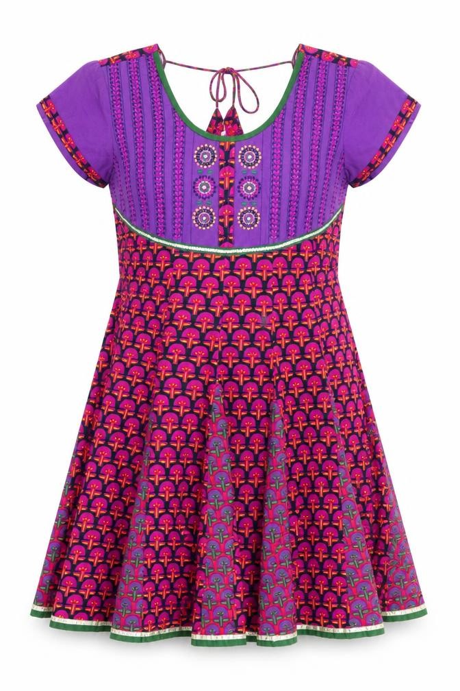 Haute Curry Womens Pink Floral  Fit & Flare  Size L  - neck tie detail