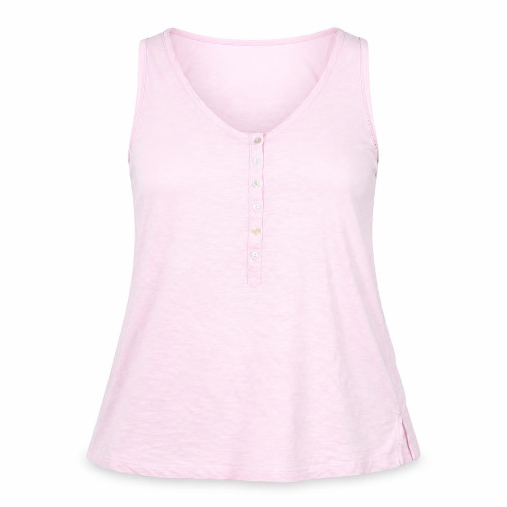 Front view of Oysho women’s pink basic tank, size XS