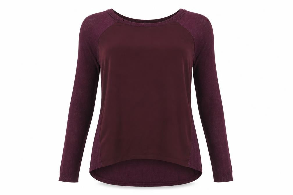 Front view of Warehouse women’s red basic t-shirt, size UK 10
