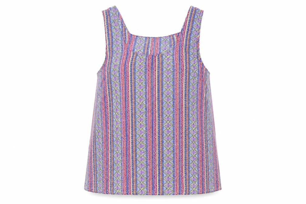 Front view of Atmosphere women’s multicoloured fair isle basic blouse, size UK 10