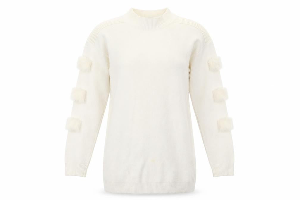 Front view of Tu women’s white jumper one size