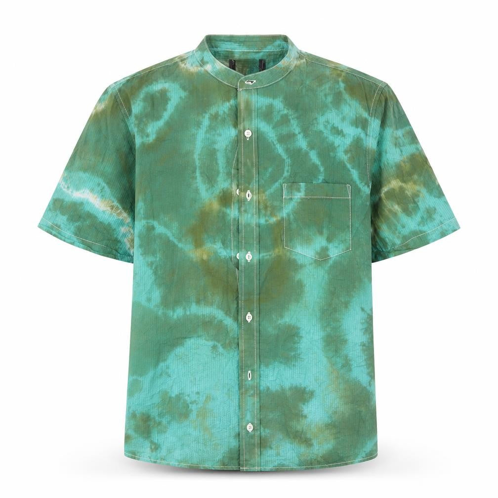 Front view of Primark boys’ multicoloured geometric basic button-up, size L