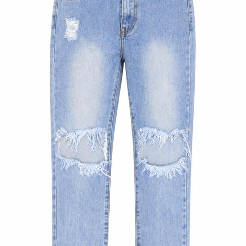 MOMOKROM Womens Blue   Straight Jeans Size 8 L24 in
